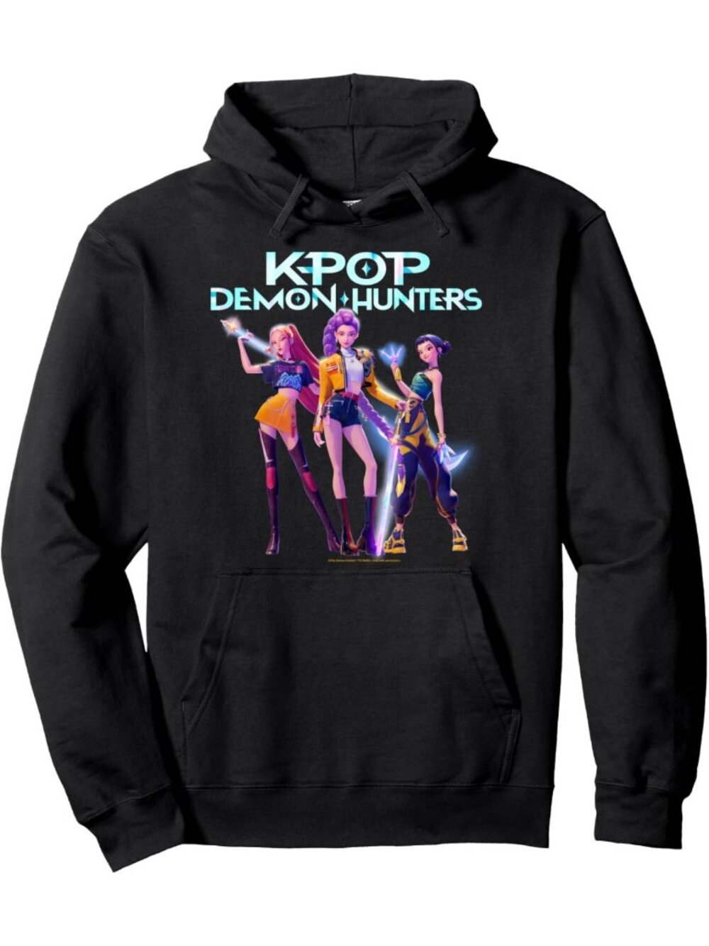 KPop-Inspired Demon Hunters Graphic Pullover Hoodie | Heroic Poses & Style